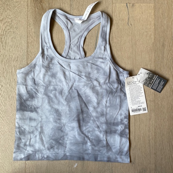 lululemon athletica Tops - Swiftly tech racerback tank *race length marble dye rhino grey 6 lululemon nwt